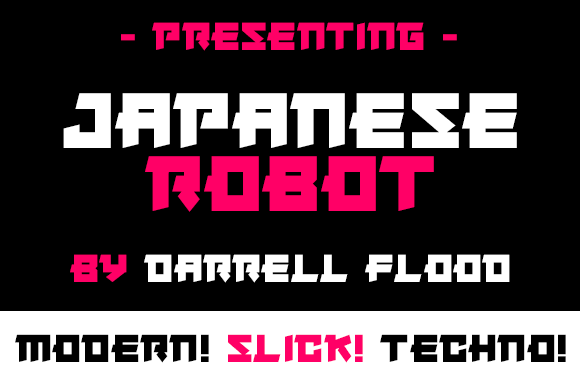 Japanese Robot Font for Bold Branding and Display Use